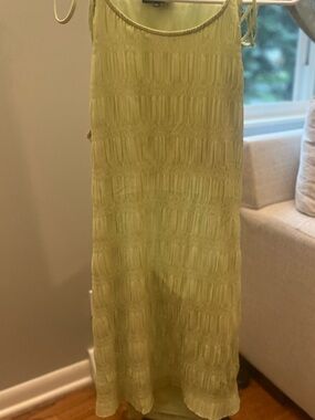 Light Green Sleeveless Pleated Mini Dress